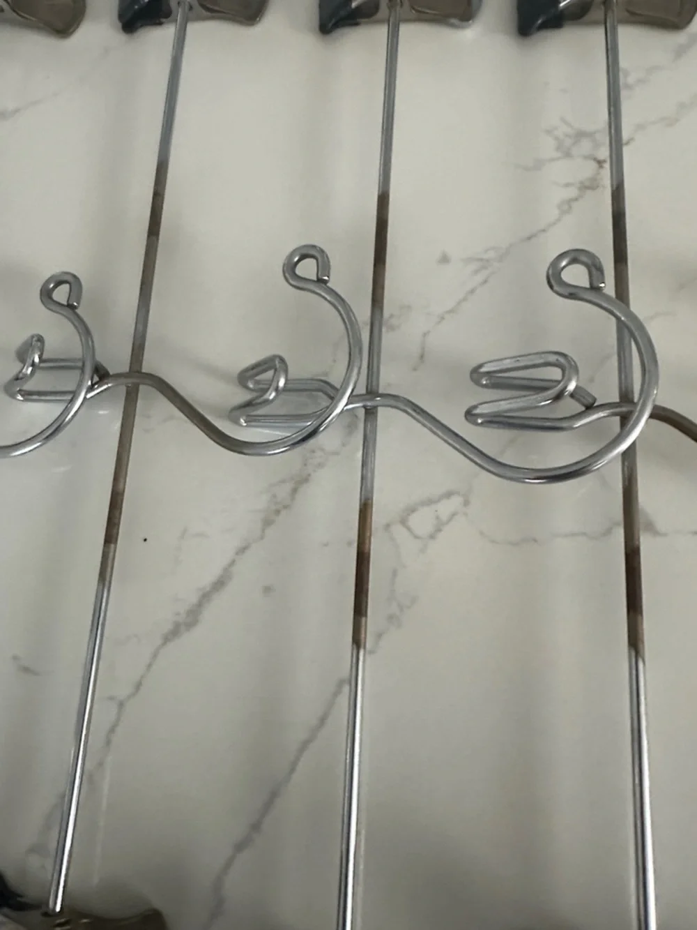 Set of 8 Metal Skirt/Pant Hangers with Clips - Silver - Picture 8 of 13